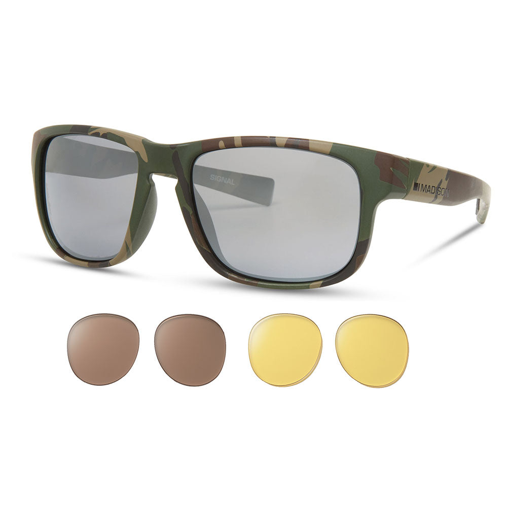 Madison Signal Sunglasses Camo Frame - 3 Polarised Lens Pack