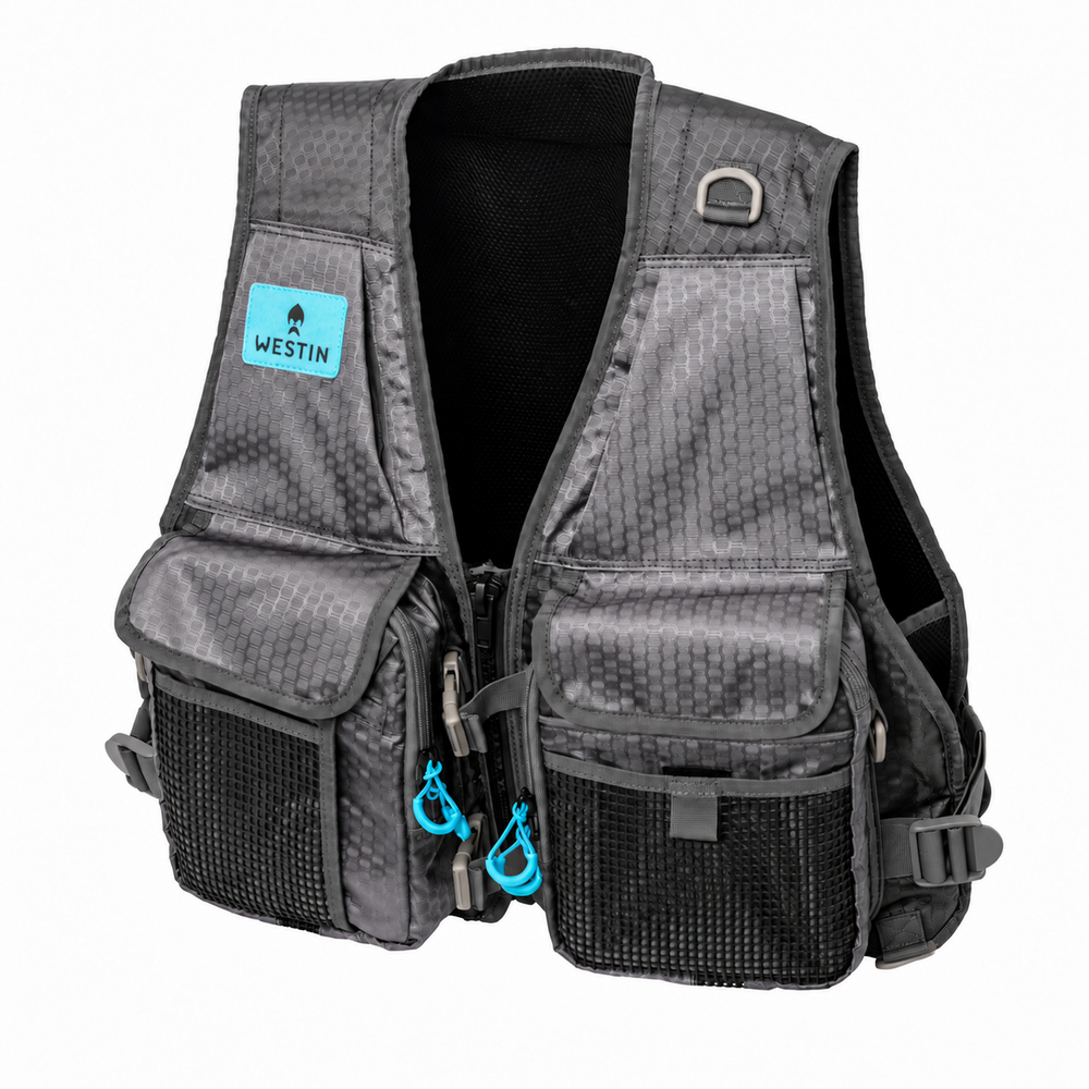 Westin W4 HD Fishing Vest - 2 Tackle Boxes Included - Fishing Gillet - One Size