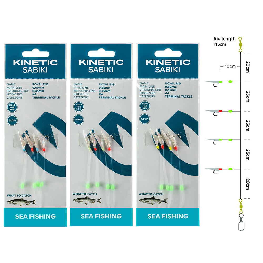 Kinetic Sabiki Royal 4 Hook Sea Fishing Rig