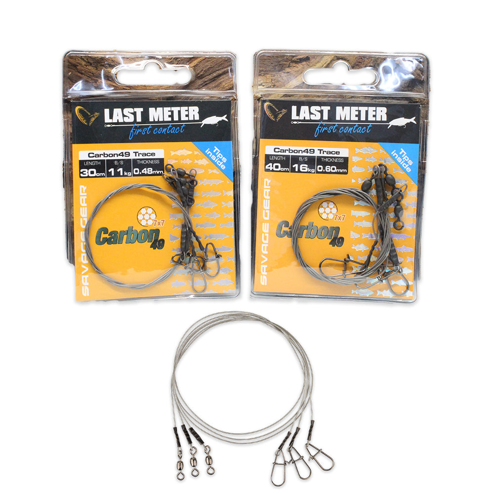 Savage Gear Carbon 49 Strand Wire Trace Leaders 3pcs - Predator Fishing Traces