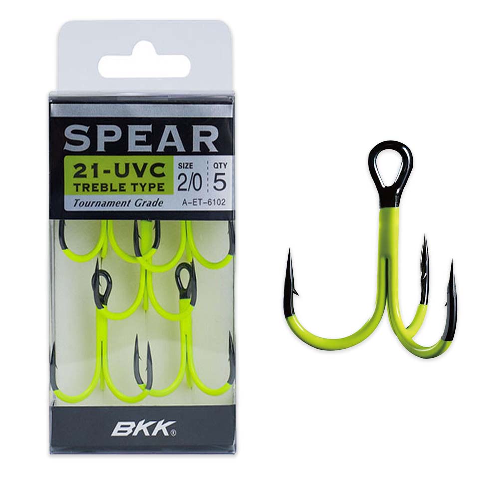 BKK Spear 21 UVC Yellow Treble Hooks