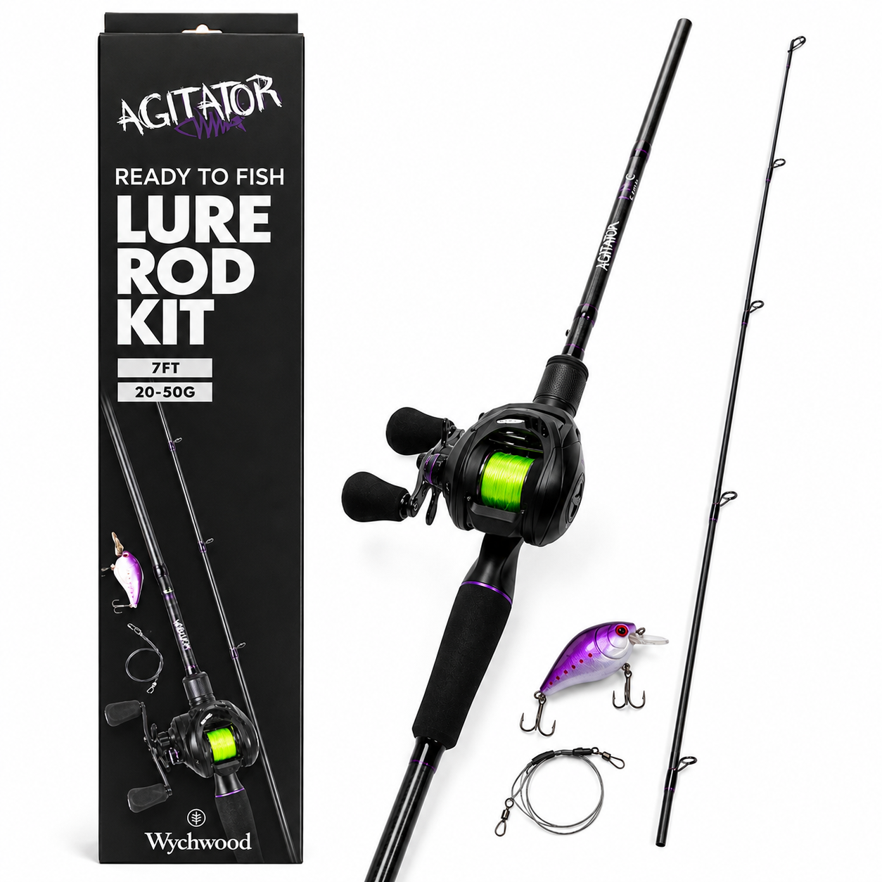 Wychwood Agitator LR-C RTF Baitcast Lure Rod Kit 7ft | 20-50g - Baitcast Combo