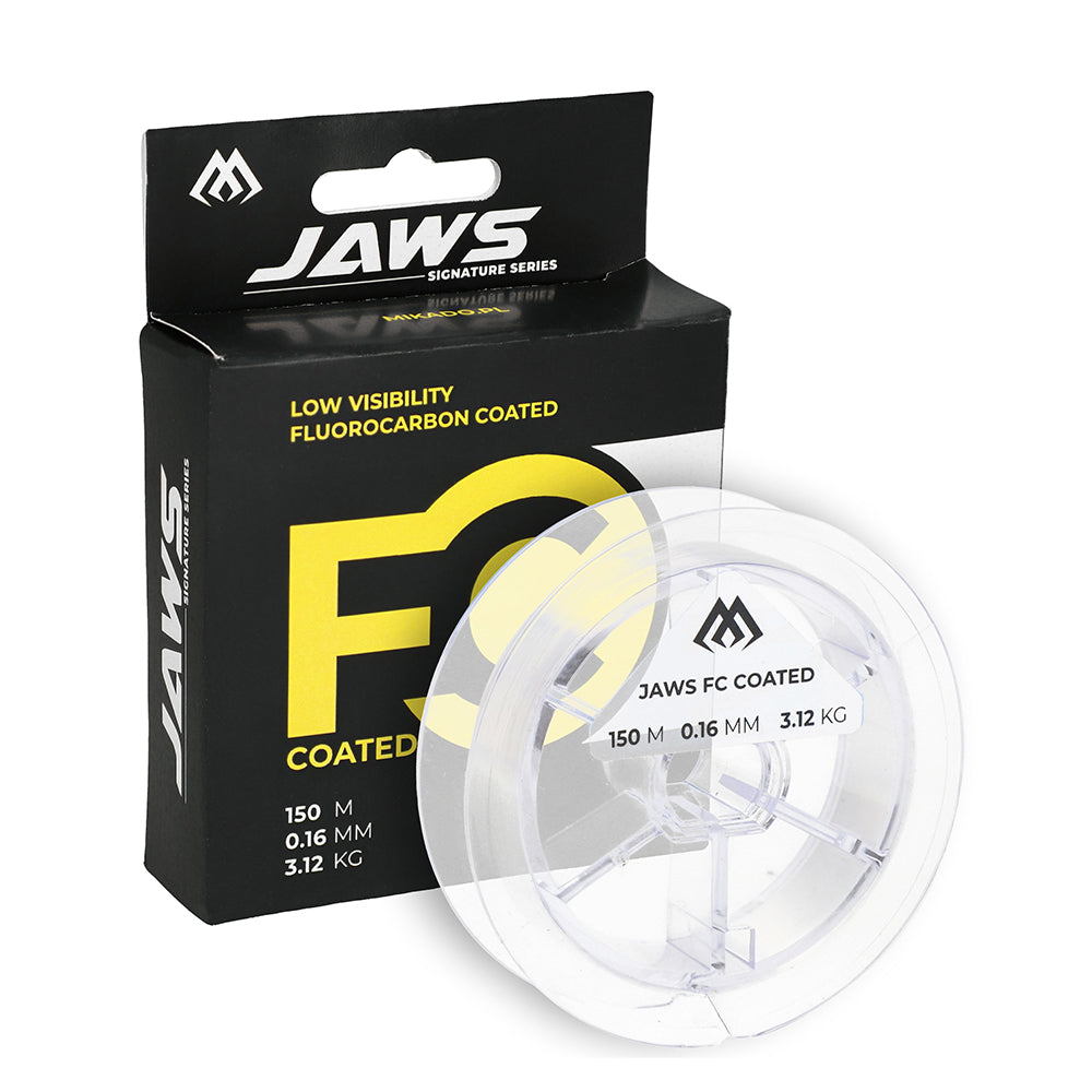 Mikado Jaws Fluorocarbon Coated Monofilament Fishing Line 150m - 0.18mm | 9lb | 150m | TackleBase