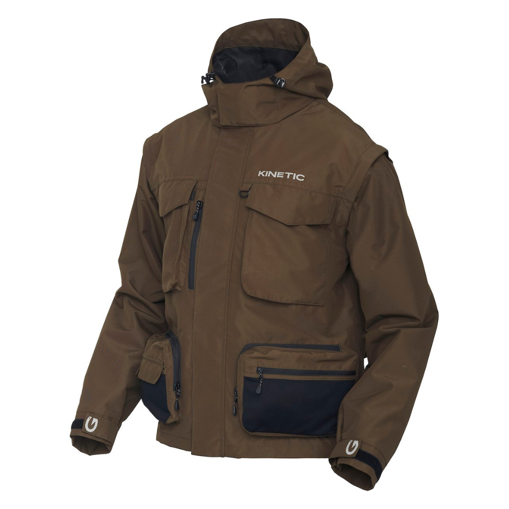Kinetic Strider Zip-Off Fishing Jacket - Removable Sleeves Fishing Jacket