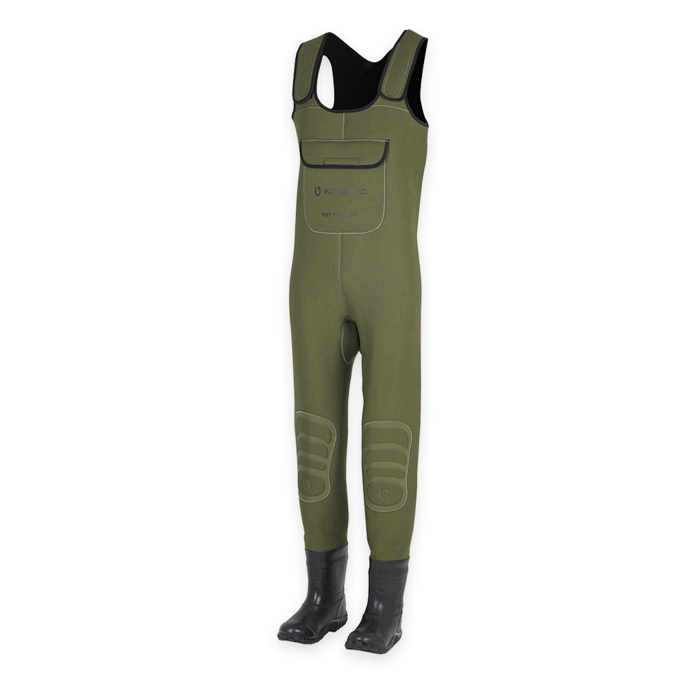 Kinetic Neoclassic Neoprene Bootfoot Chest Waders Green