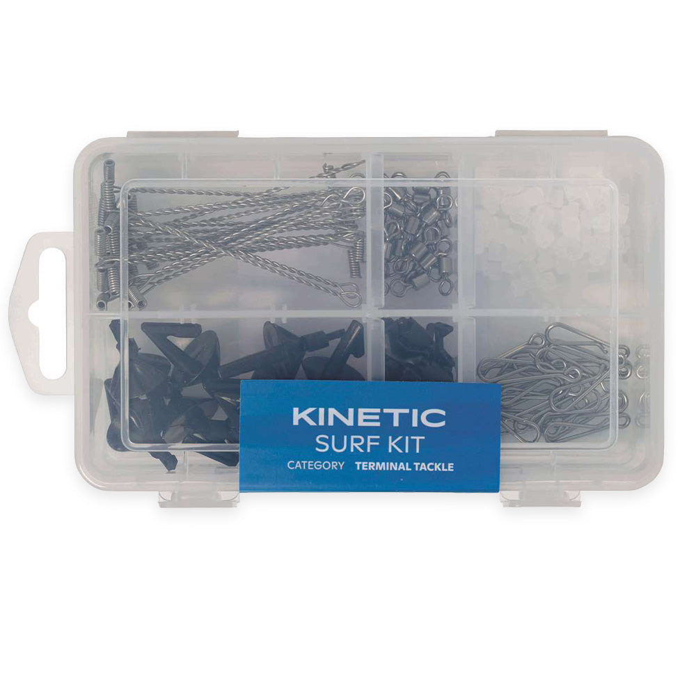 Kinetic Surf Terminal Tackle Kit 110pcs - Snaps, Boom, Swivels Sea Fishing Kit