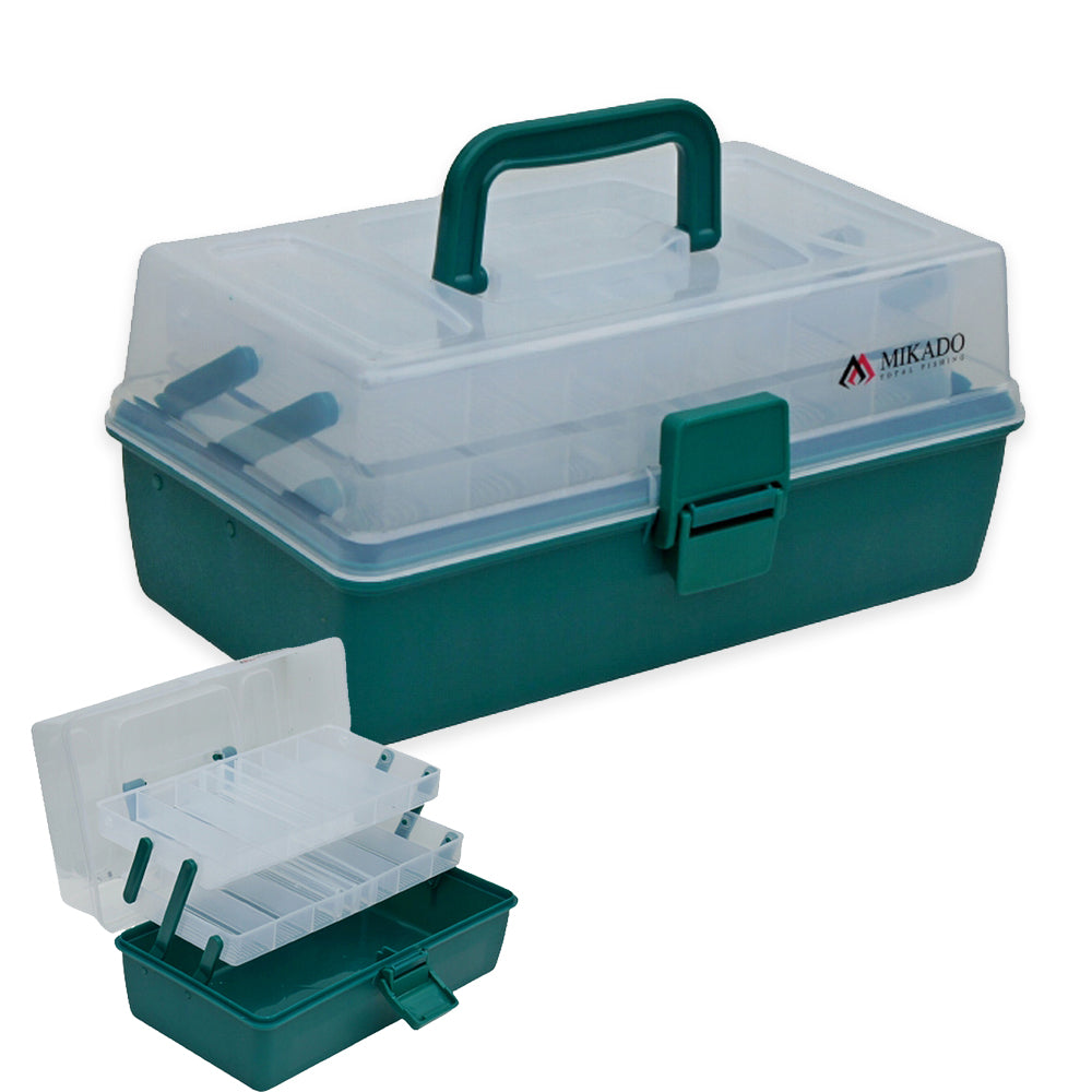 Mikado Traditional Fishing Tackle Box - Green