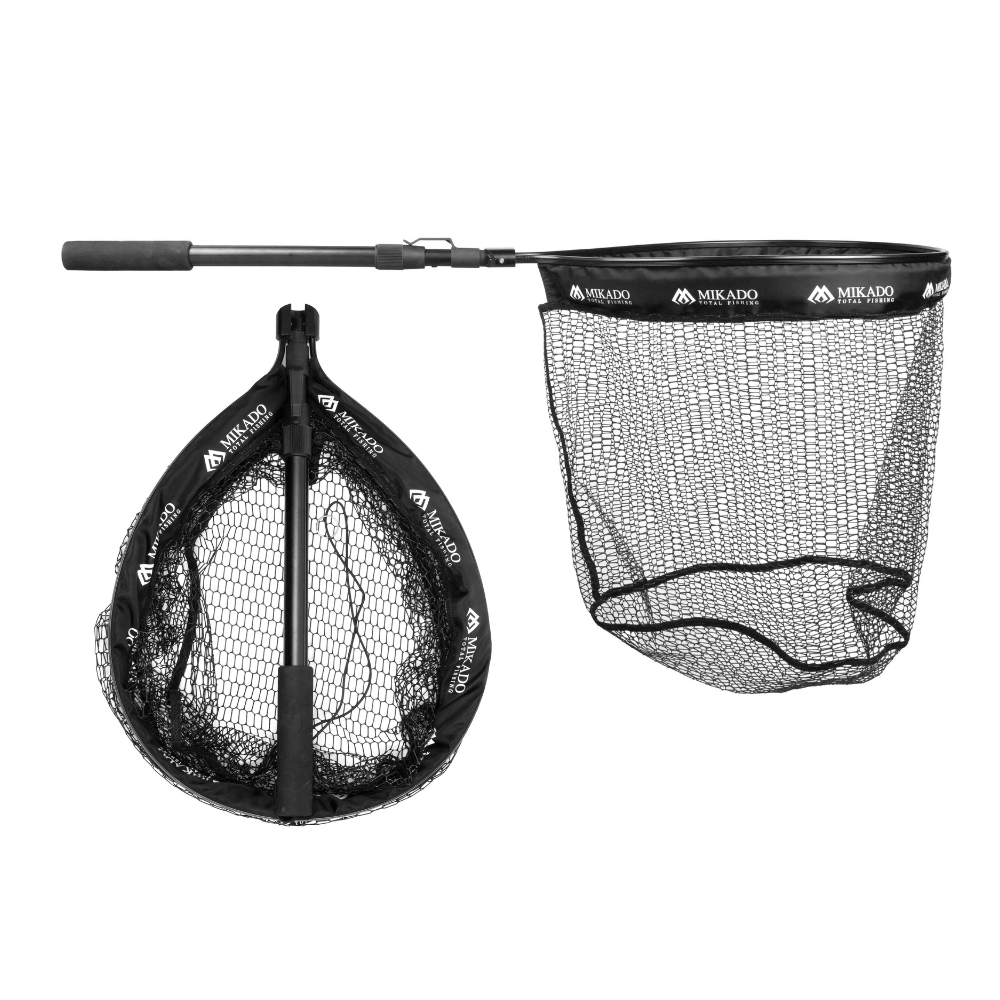 extendable fly fishing net Mikado MFT Floating Foldable Landing Net - Extendable Handle 135cm