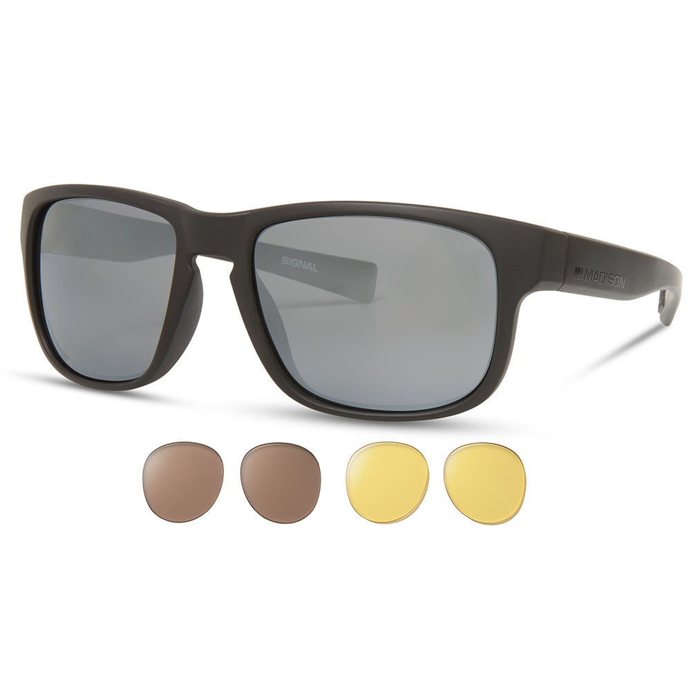 Madison Signal Sunglasses Matt Black - 3 Polarised Lens Pack