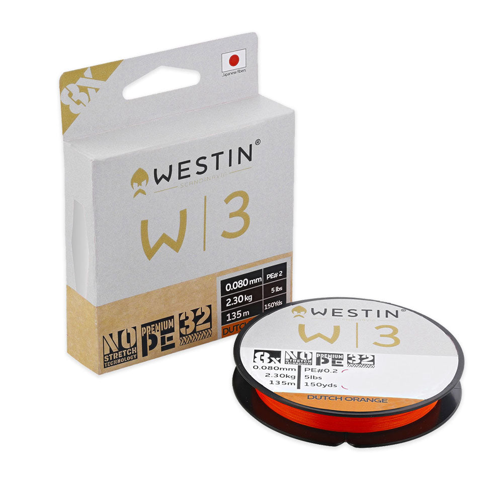 Westin W3 8-Braid Dutch Orange Fishing Line - 135m / 330m - NEW 2024