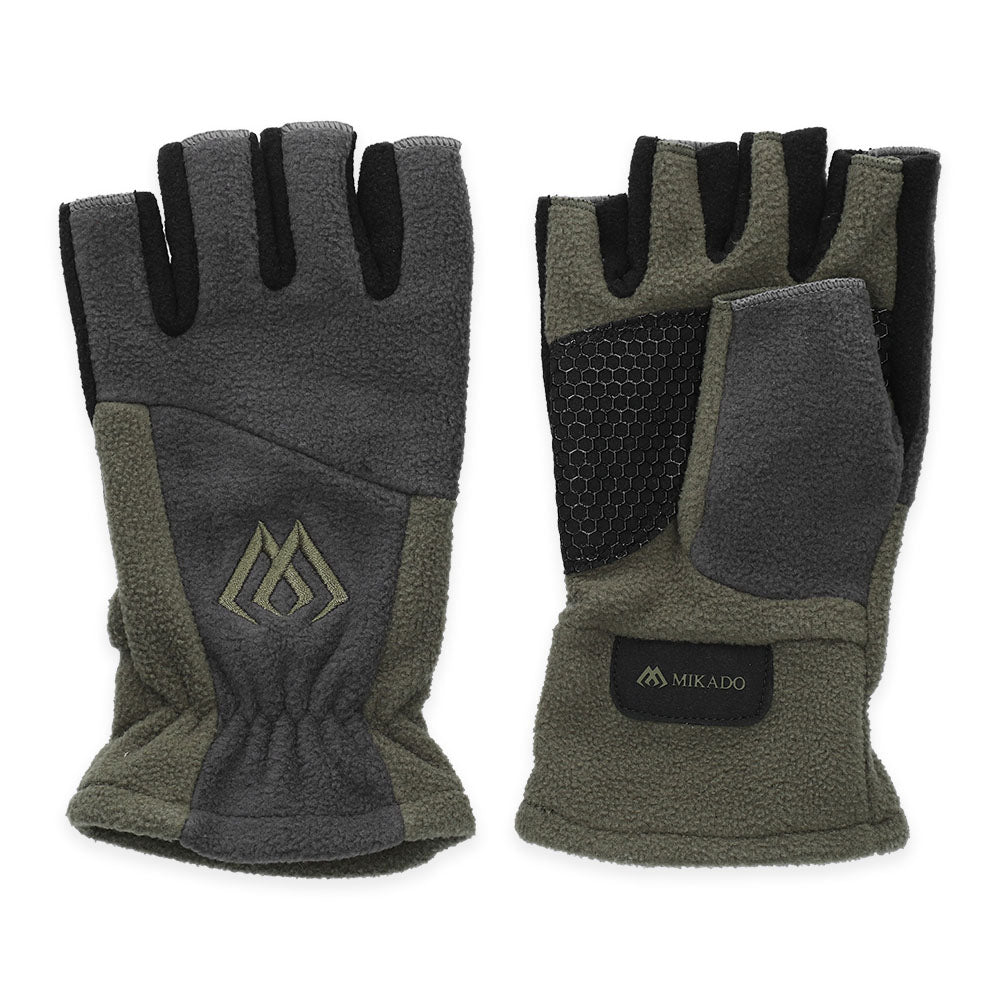 Mikado Half Finger Fleece Fishing Gloves