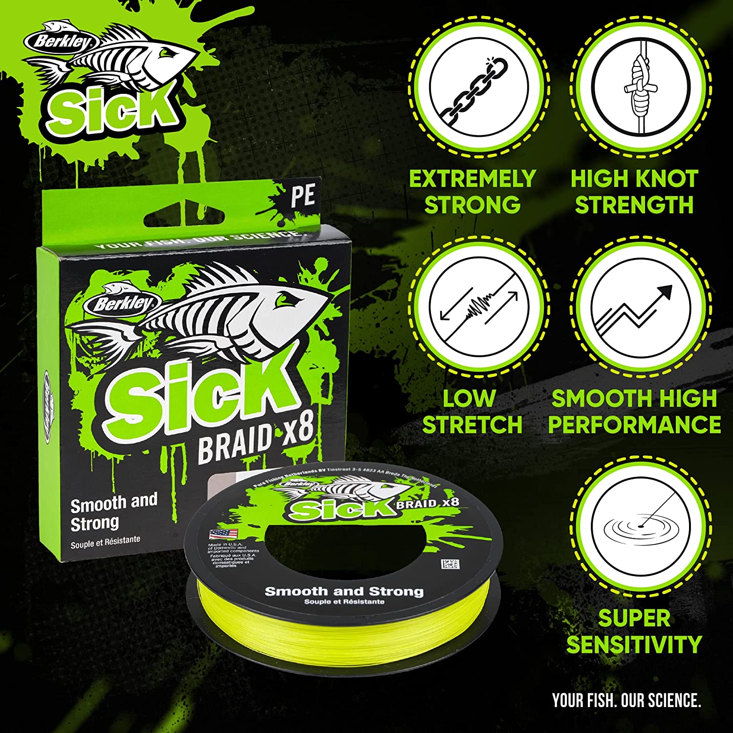 Berkley Sick Braid X8 Fishing Line 300m - White