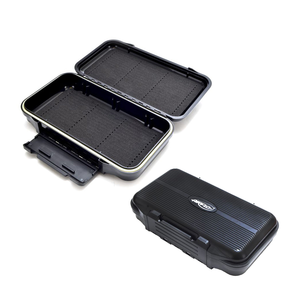 Airflo Aqua-Tec Fly Box - Black Swing Leaf Fly Fishing Box