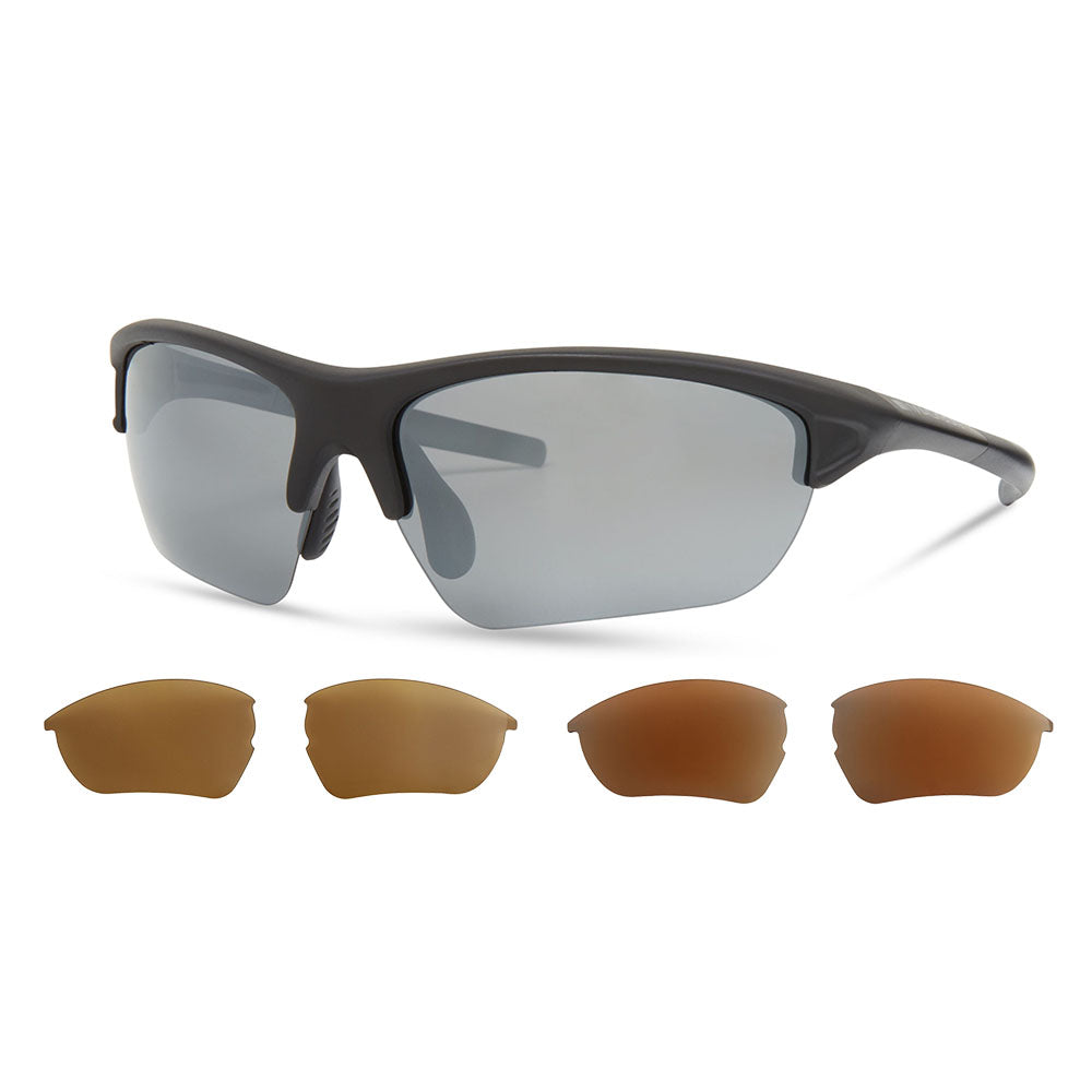 Madison Mission Matt Black Sunglasses - 3 Polarised Lens Pack