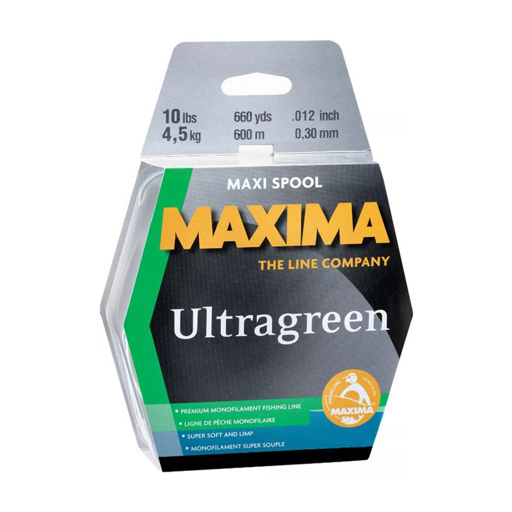 Maxima Mono Line Ultragreen 600m Bulk Spool - 4lb-50lb