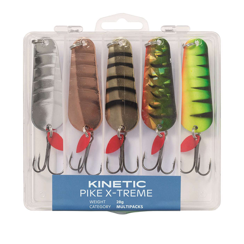 Kinetic Pike X-Treme Spoon Mix Kit 28g - 5pcs - Pike Predator Fishing Spoons
