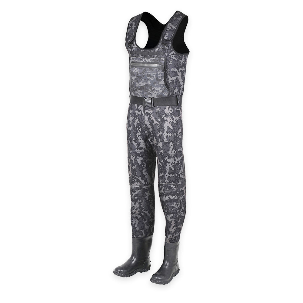Kinetic Neorush Bootfoot Neoprene Waders Grey - Neoprene Fishing Waders Camo