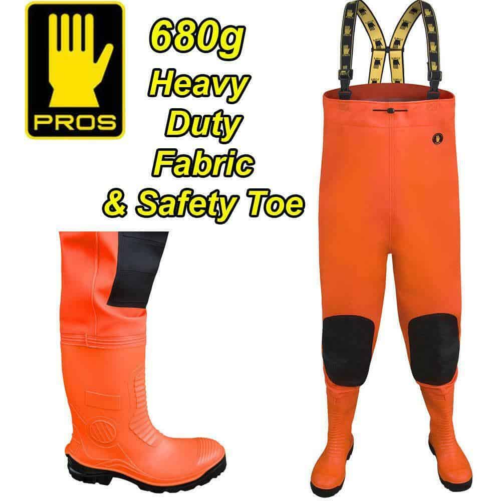 Pros 680G  Safety Hi-Vis Deluxe Heavy Duty Chest Waders