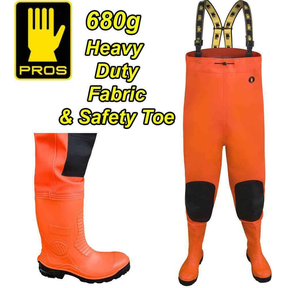 Pros 680G Safety Hi-Vis Deluxe Heavy Duty Chest Waders