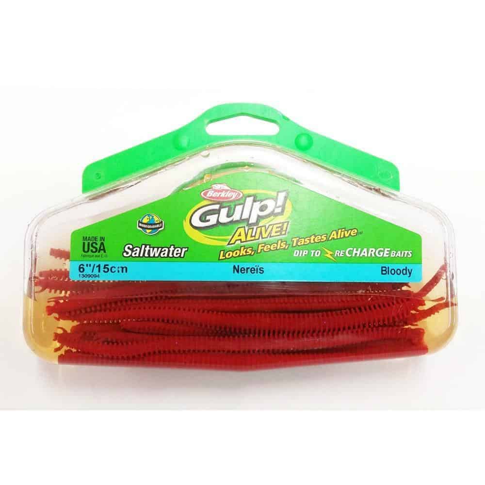 Berkley Powerbait Gulp Alive Nereis Rag Worm 6" 14 Per Jar