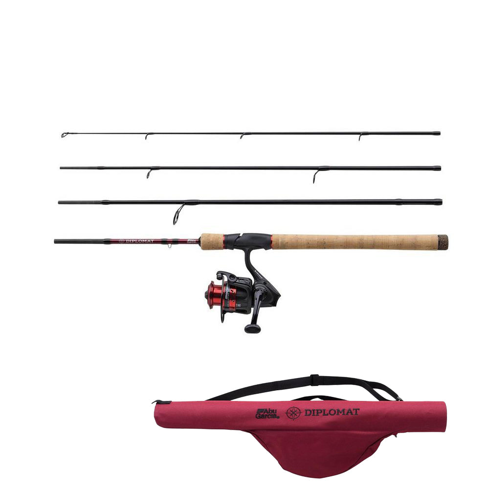 Abu Diplomat V2 Travel Spinning Rod & Reel Combo - 4 Piece