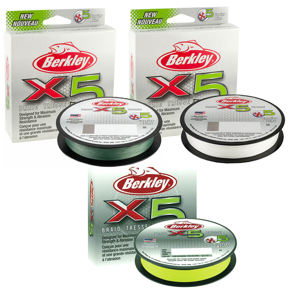 Berkley X5 Braid Fishing Line 150M All Colours & Breaking Strains