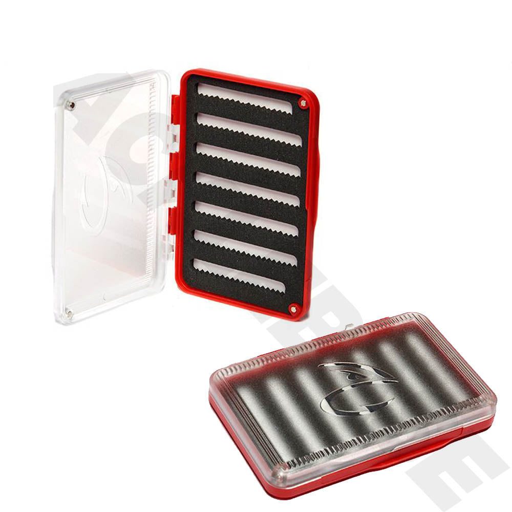 FullingMill Pocket Fly Box - Small Polycarbonate Box With Frosted Lid, Holds Up To 122 Flies