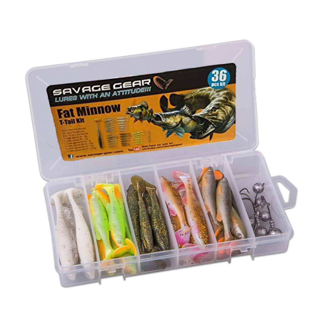 SAVAGE GEAR FAT MINNOW T-TAIL KIT - 36pc