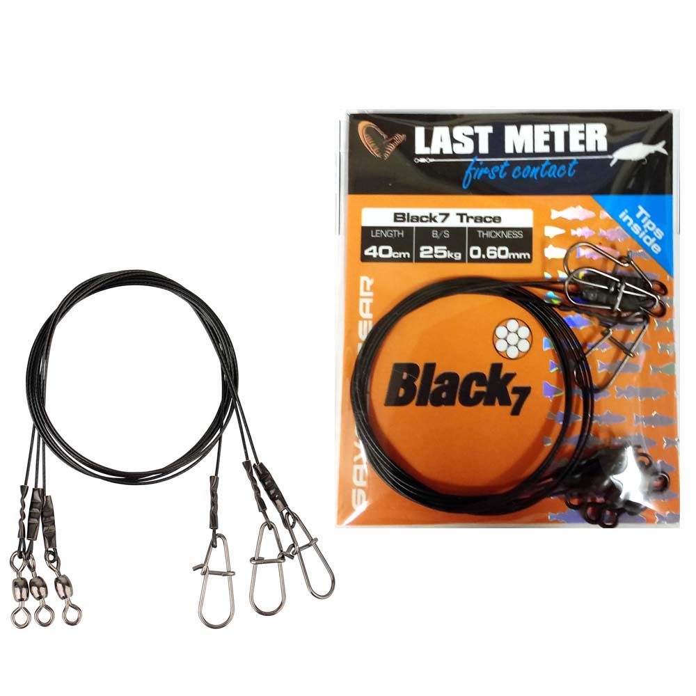 SAVAGE GEAR LAST METER BLACK 7 WIRE TRACES - 3 PACK
