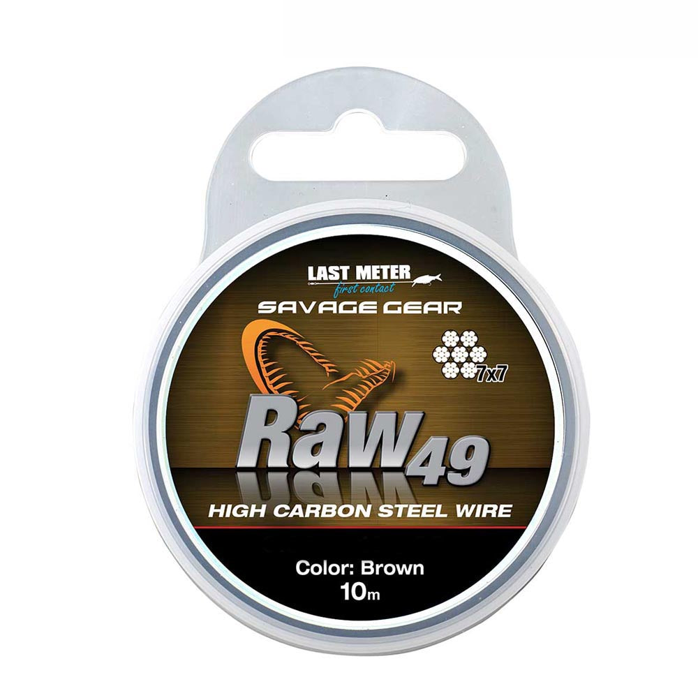 SAVAGE GEAR RAW 49 STRAND HIGH CARBON STEEL WIRE 10M