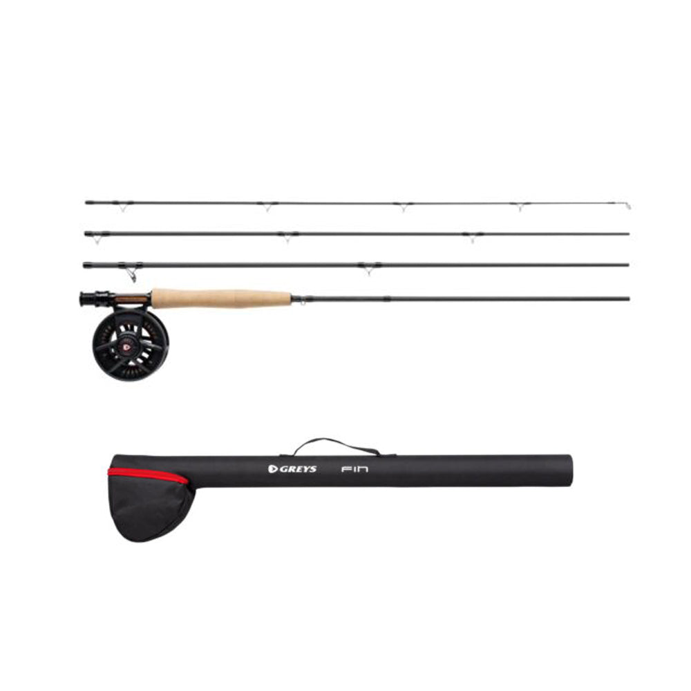 Greys Fin Fly Fishing Rod & Reel Combo - 4Pc