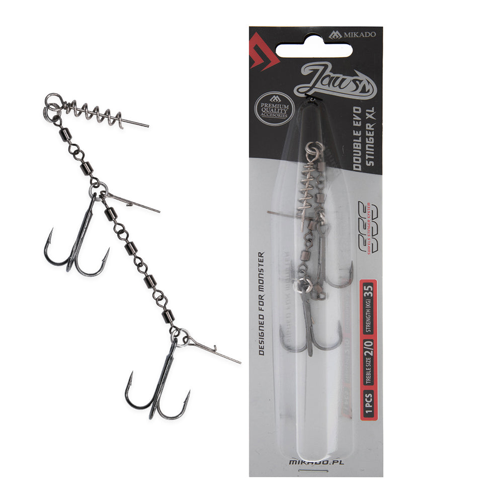 Mikado Jaws Double Treble Hook Evo Stinger