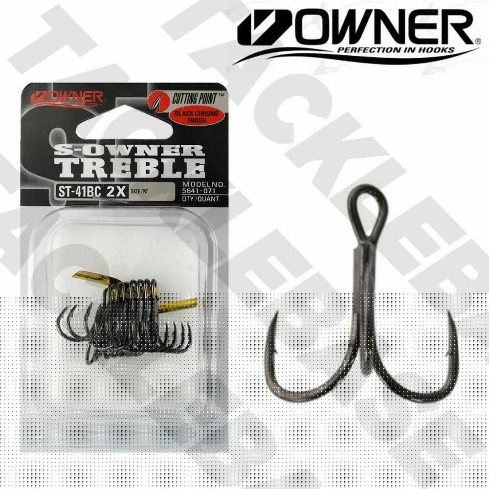Owner 2X Strong Treble Hook Black Chrome - ST41BC