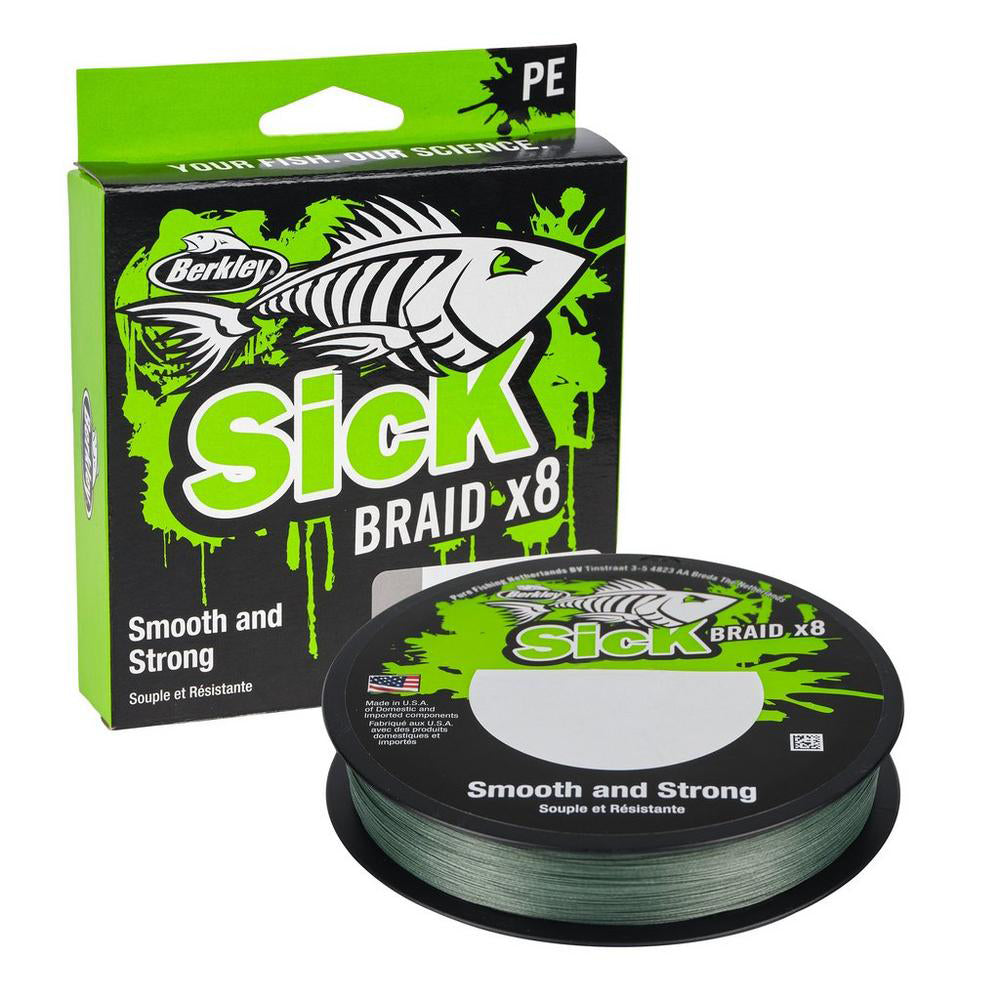 Berkley Sick Braid X8 Fishing Line 300m - Low-vis Green