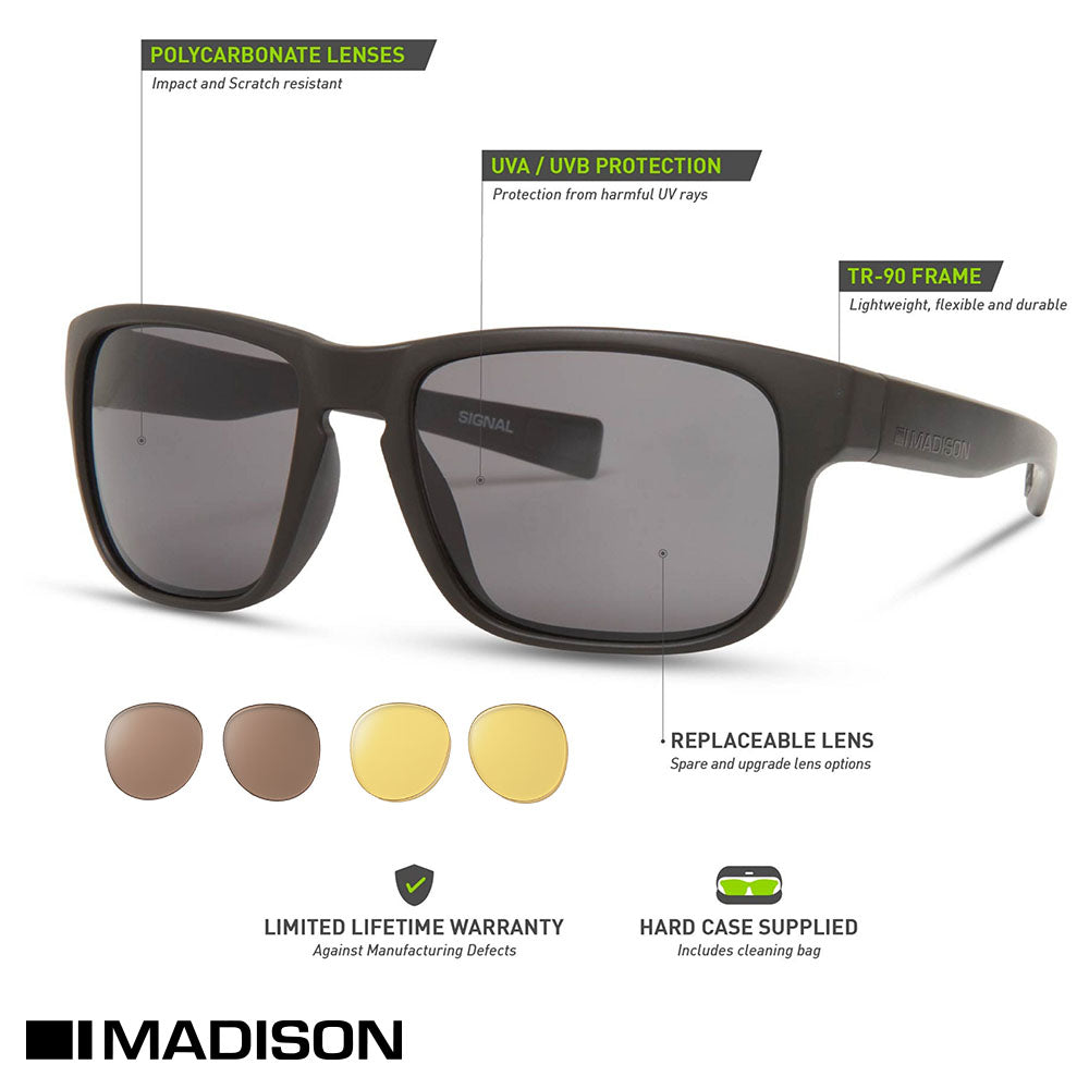 Madison Signal Sunglasses Matt Black - 3 Polarised Lens Pack