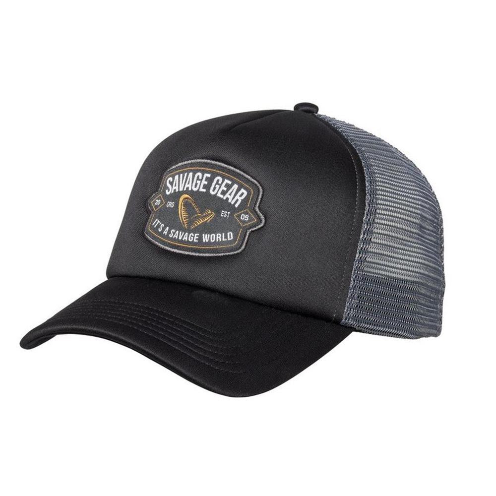 Savage Gear Badge Trucker Cap Black - Savage Gear Fishing Hat - NEW 2026