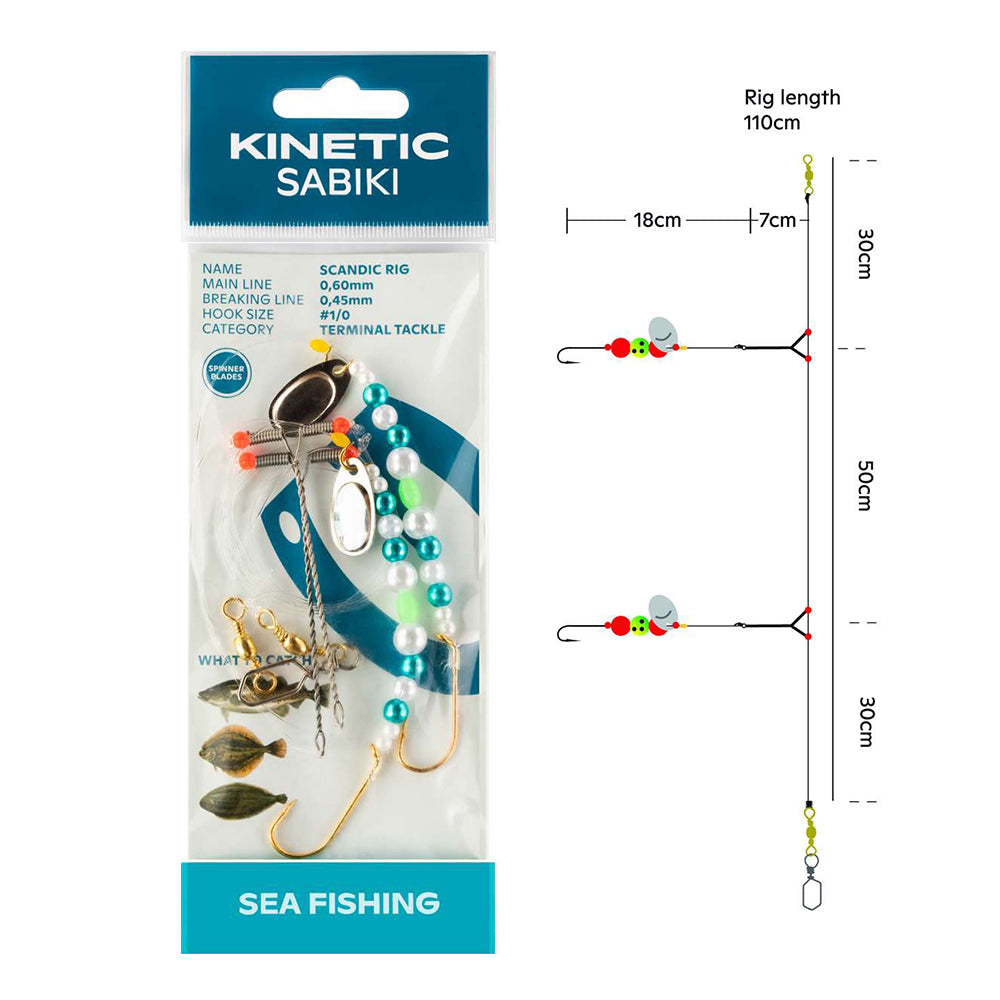 Kinetic Sabiki Scandic 2 Hook Spinner Sea Rig