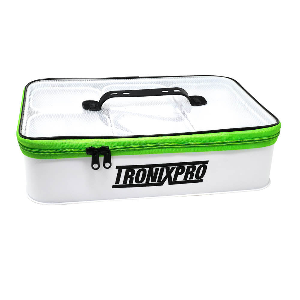 Tronixpro Fishing Bait Stocker Case - Bait Storage Bag - 4 Removable Trays 