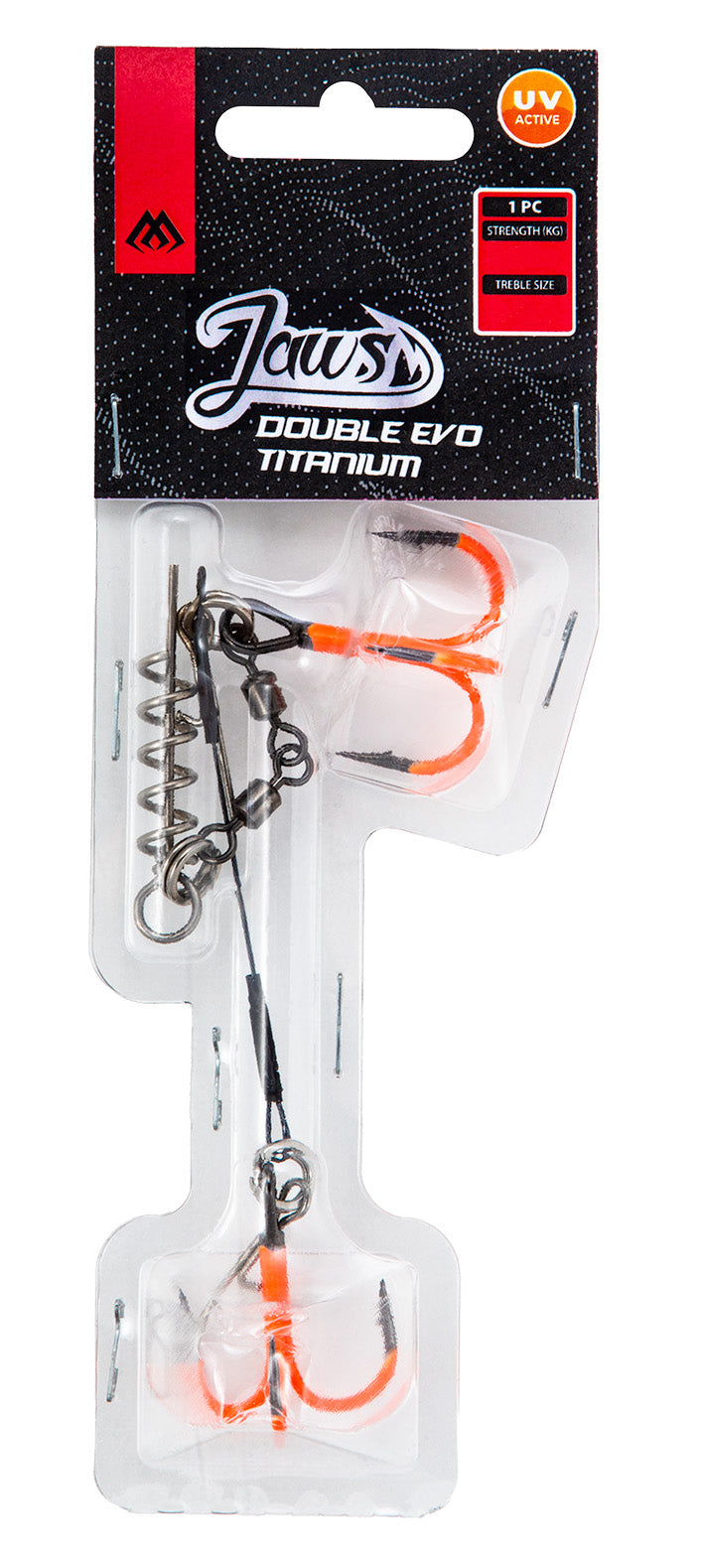 Mikado Jaws Double Treble EVO Titanium Stinger 1pc - Pike Lure Stinger Rig 