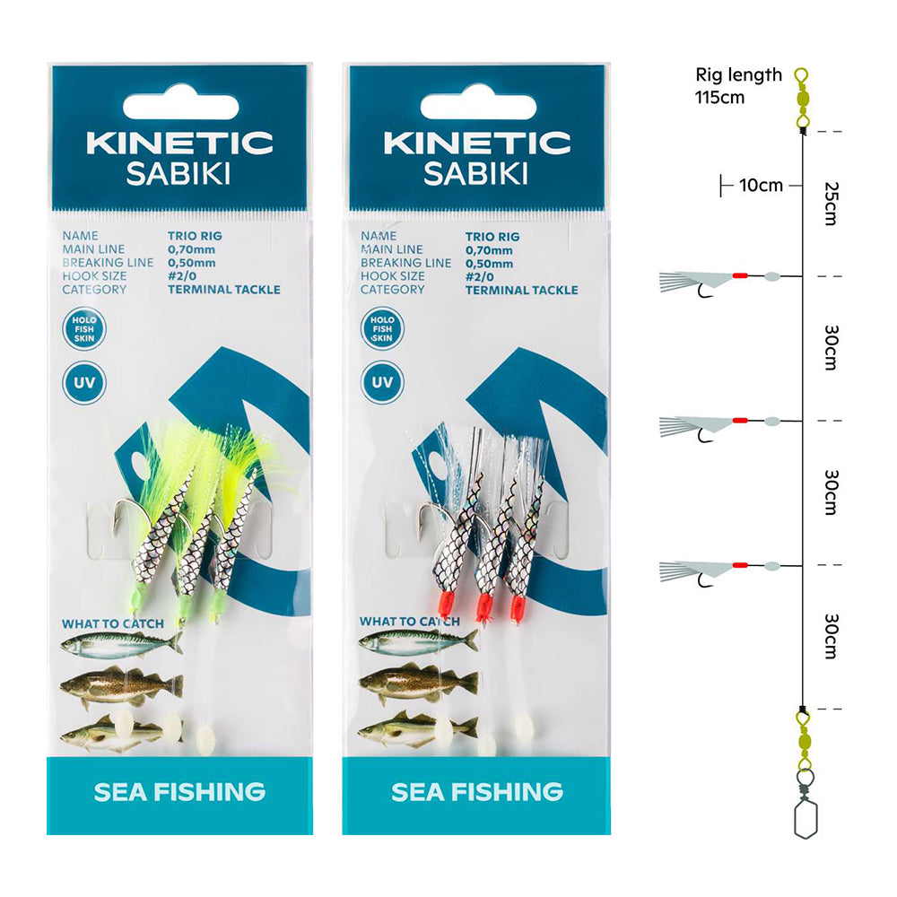 Kinetic Sabiki Trio 3 Hook Sea Rig