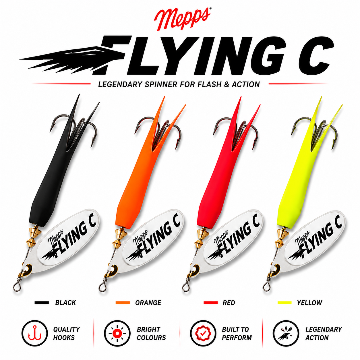 Mepps Aglia Flying 'C' Spinners 