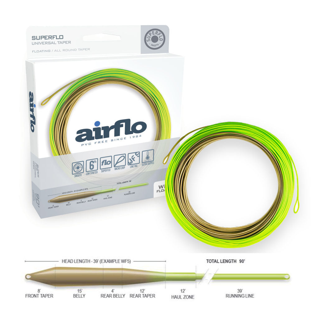 Airflo Superflo Universal Taper Floating Fly Line Moss/Chart 