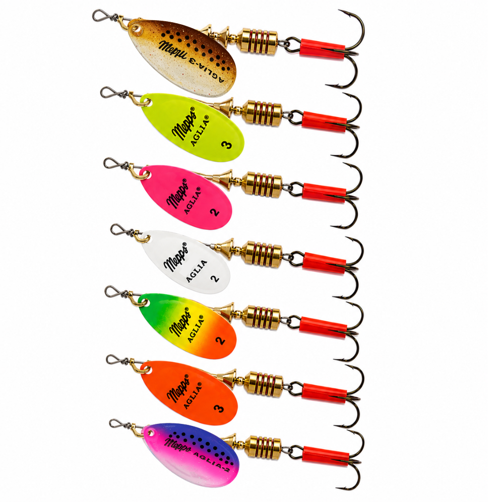 Mepps Aglia Fluoro Spinner - Original French Fishing Lure Trout Salmon Pike Bass
