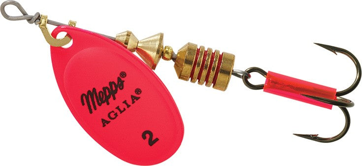 Mepps Aglia Fluoro Spinner - Original French Fishing Lure Trout Salmon Pike Bass