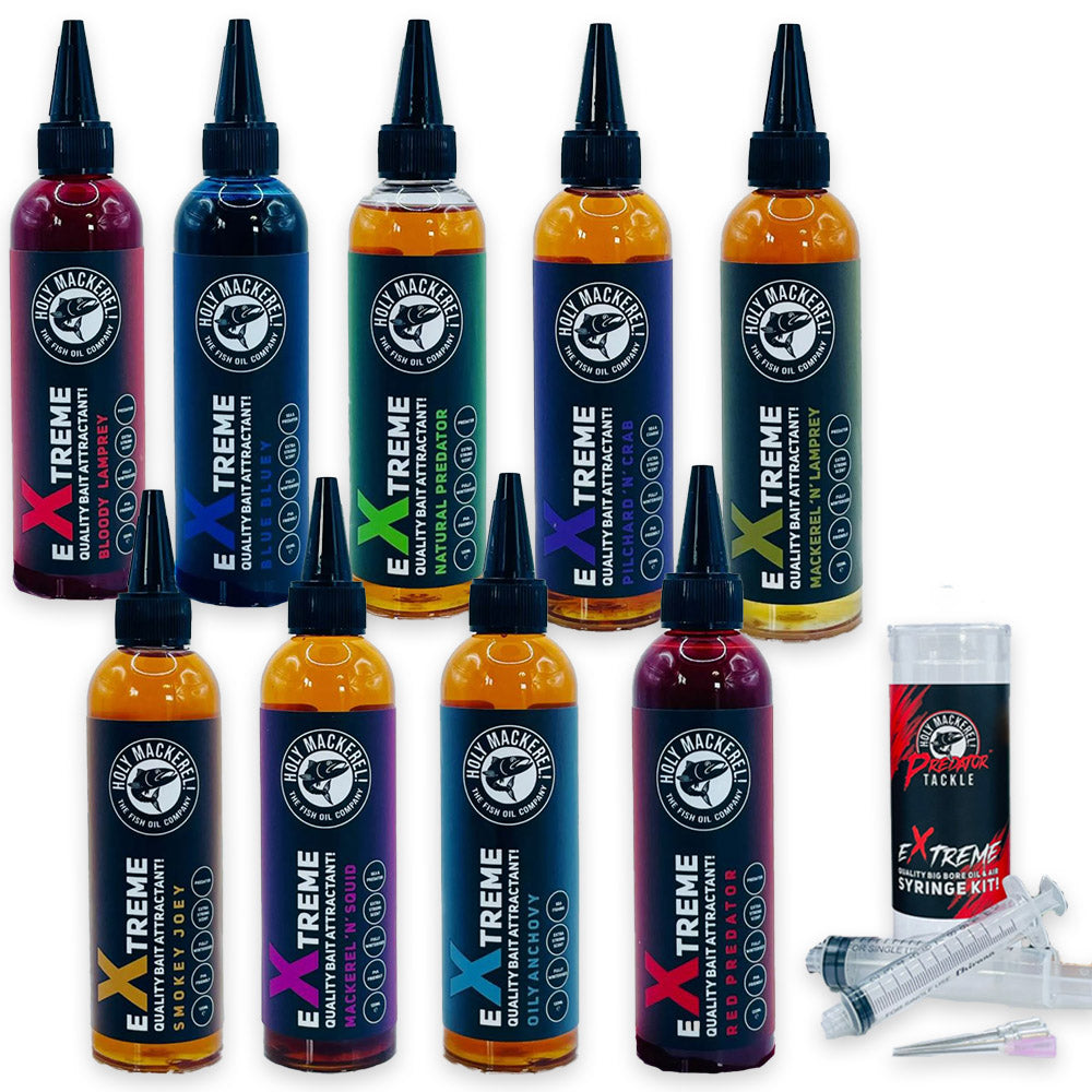 Holy Mackerel Fish Oil 120Ml Bottles | Syringe Kit - Bait Attractant