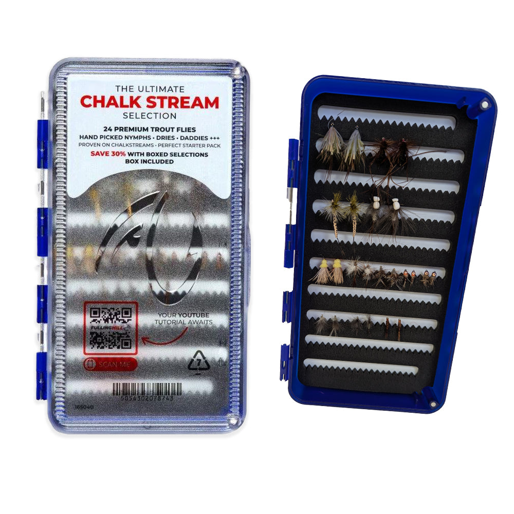 Fulling Mill Ultimate Chalk Stream Fly Box and Flies - 24 Premium Flies