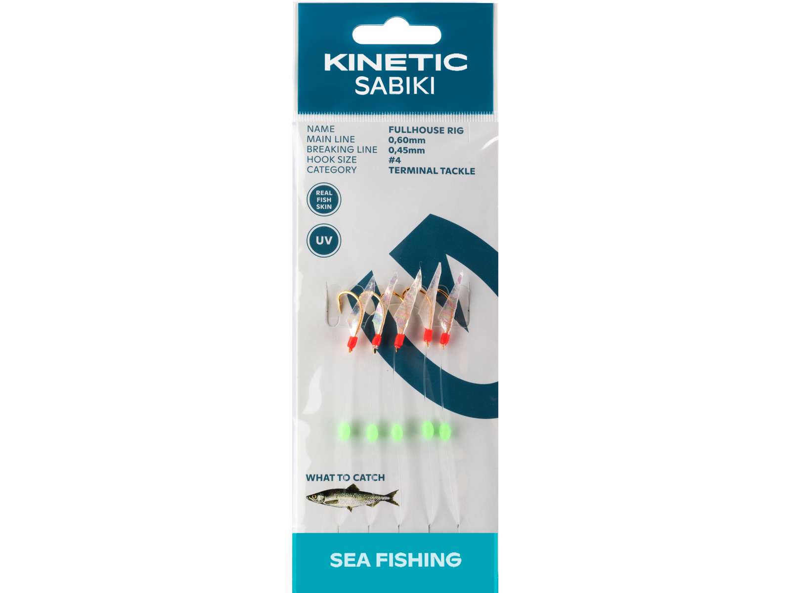 Kinetic Sabiki Fullhouse 5 Hook Sea Rig Fishskin