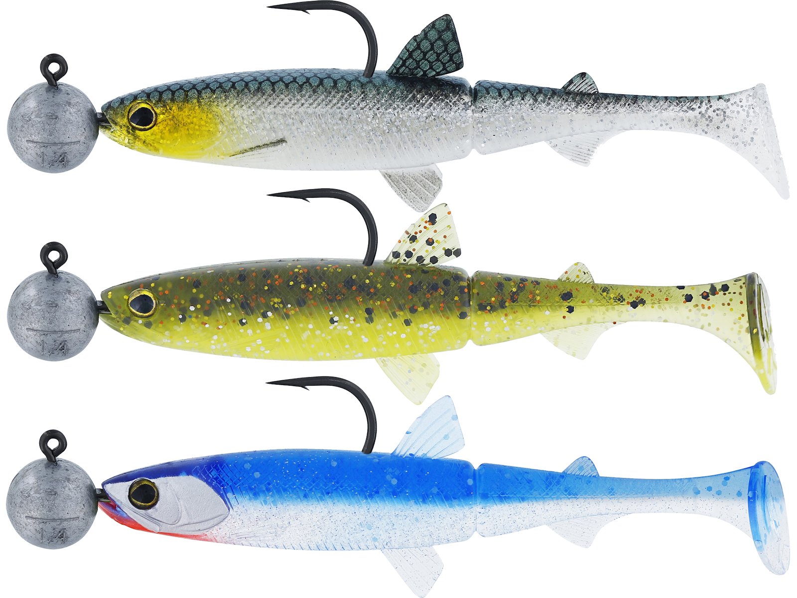 Westin Hypoteez Shadtail RnR Pre-rigged Soft Bait Lures Mix - 3pcs | 6.5cm | 3g