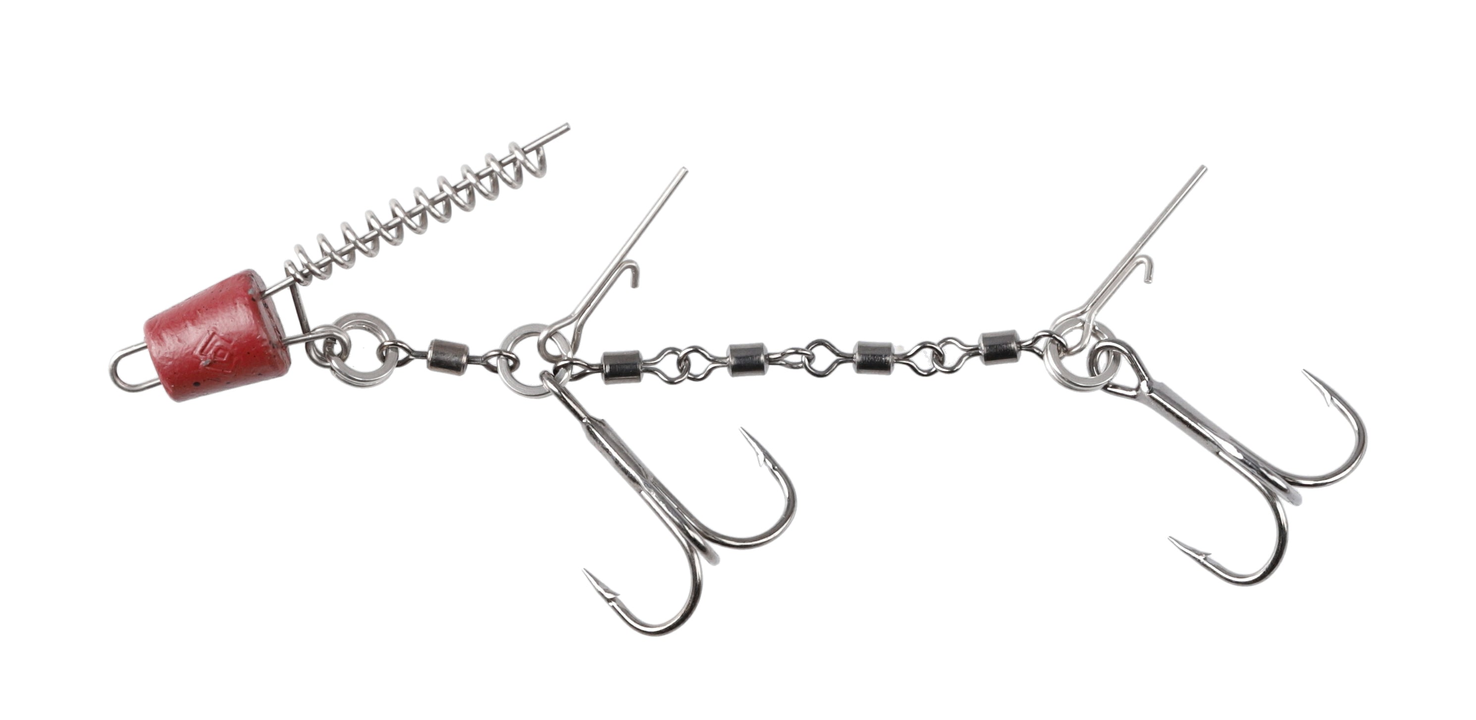 Mikado Jaws Double Treble Hook Evo Stinger & Spiral Screw - 2pcs