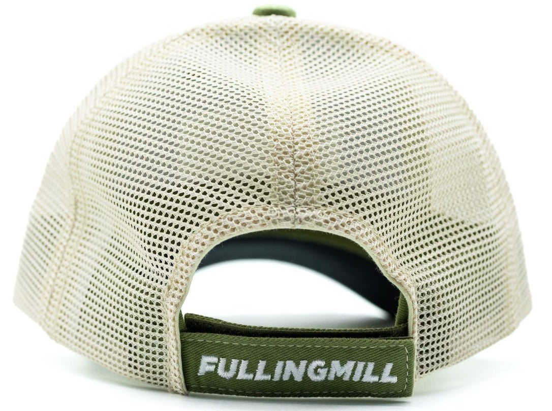 Fulling Mill Olive Stealth Trucker Style Fishing Hat 